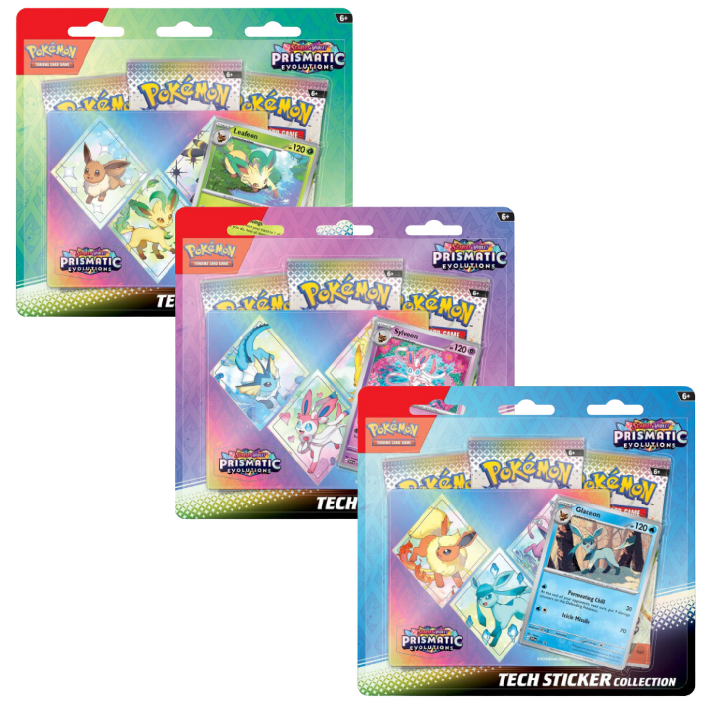 Prismatic Evolutions tech sticker 3er Blister