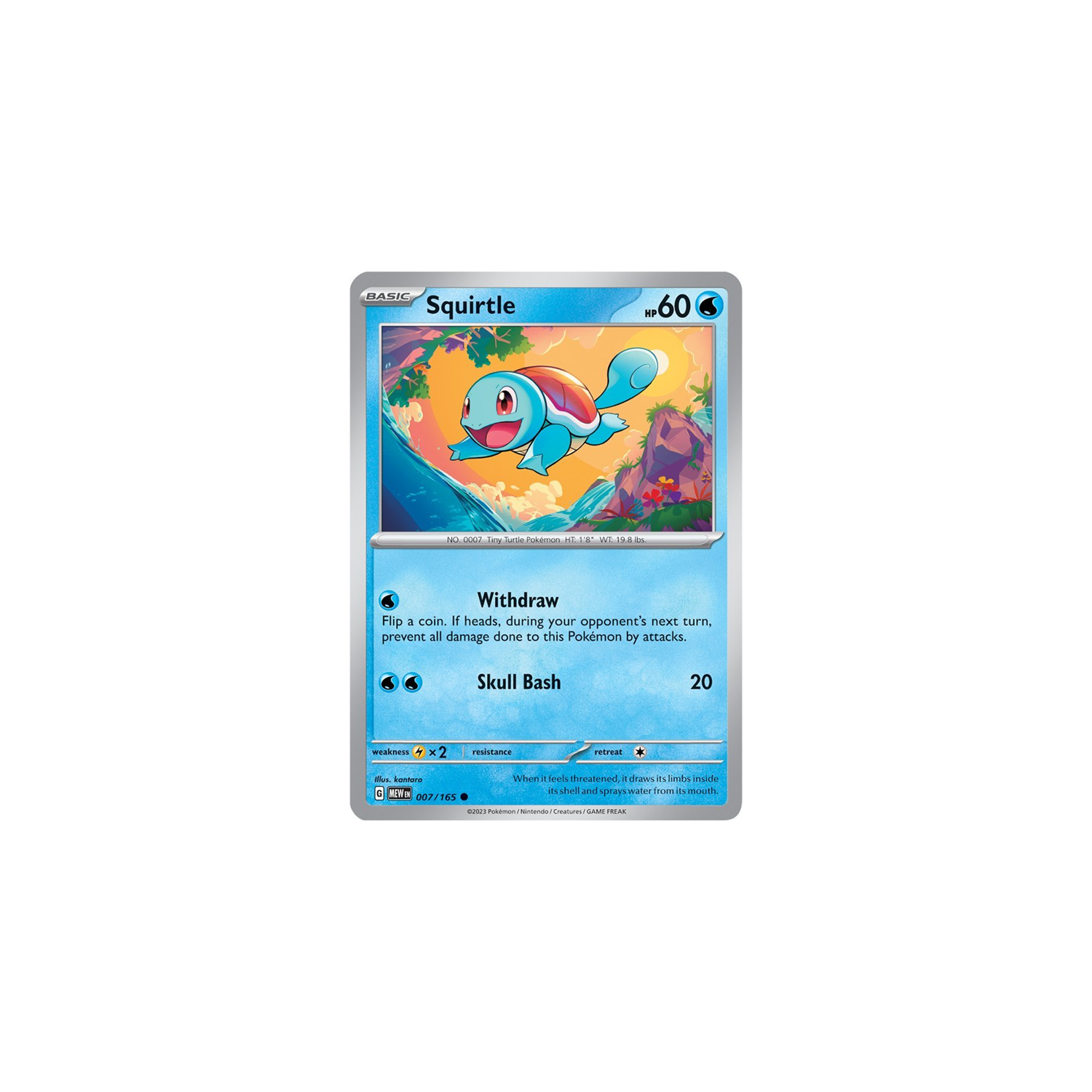 schiggy pokemon card Karte Art-Rarw 170/165 Deutsch SHPNPokestore Evolves from null Type Schiggy Squirtle sv2a 007