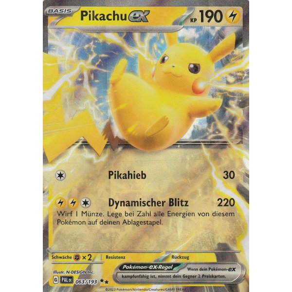 Pokemon Pikachu EX 063/193 Paldea