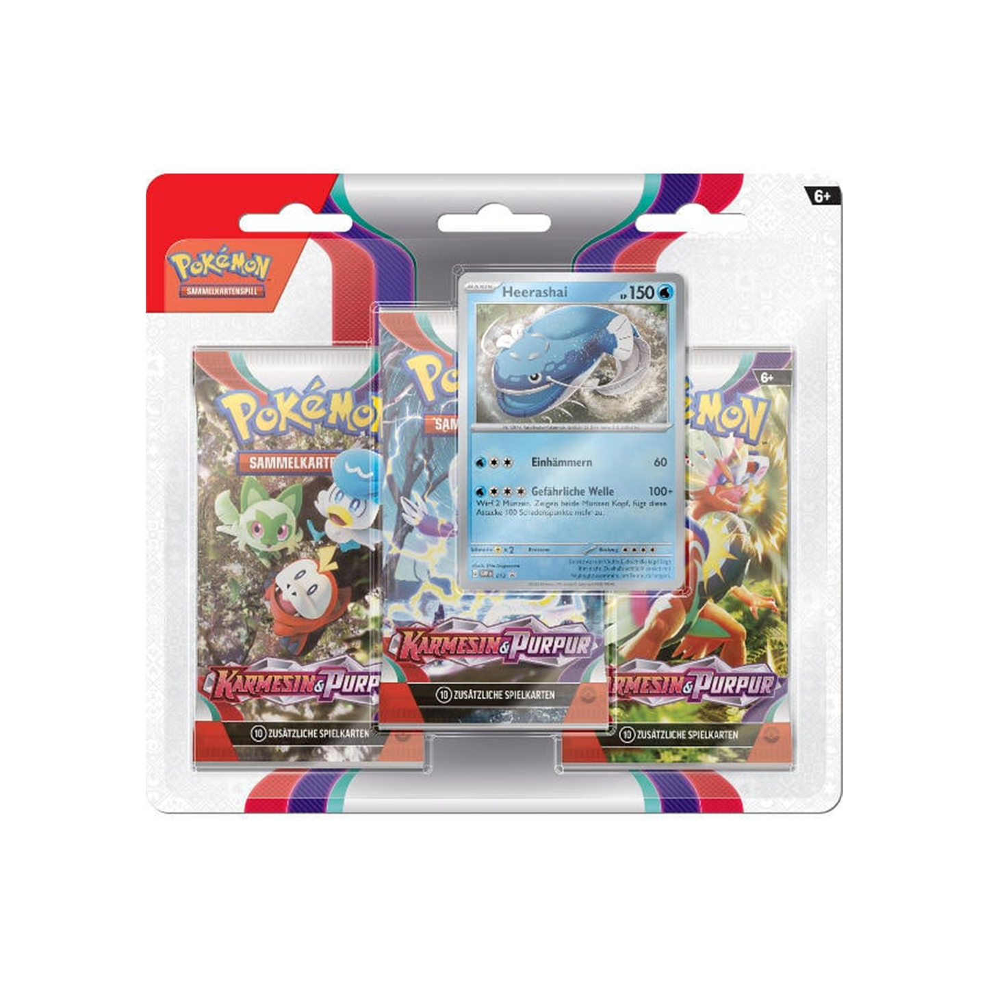 Pokemon Karmesin & Purpur 3 Pack Blister Heerashai