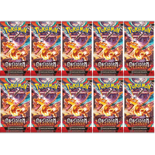 10 x Pokemon Booster Obsidianflammen