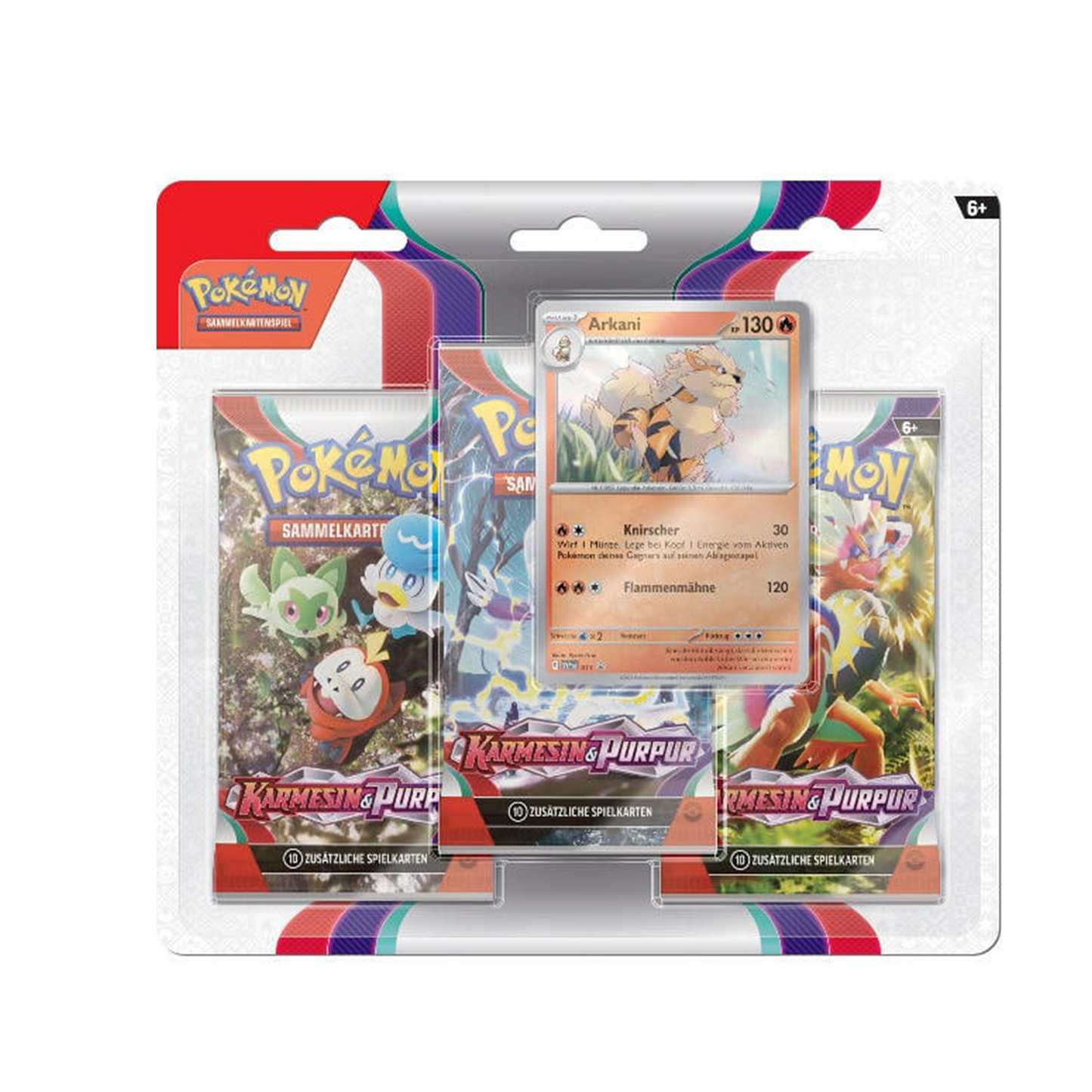 Pokemon Karmesin & Purpur 3 Pack Blister Arkani [deutsch]