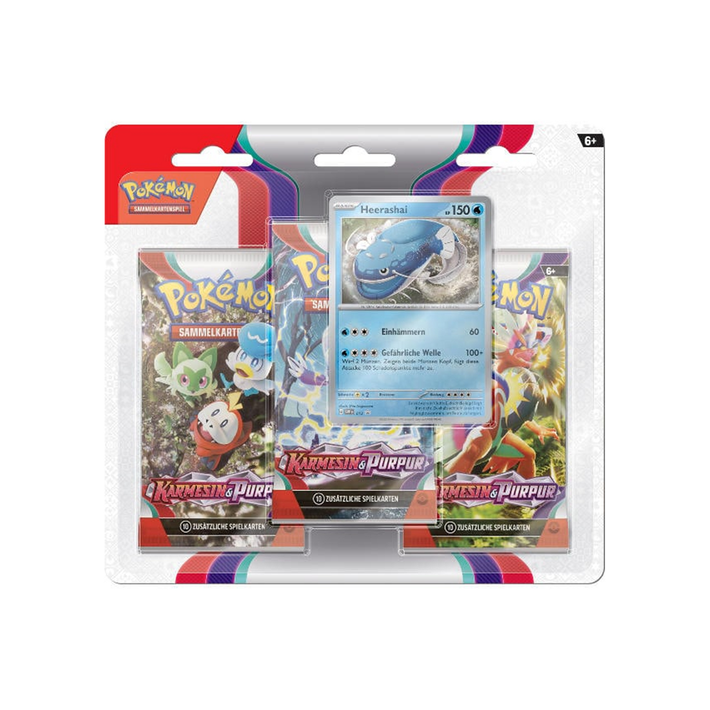 Pokemon Karmesin & Purpur 3 Pack Blister Heerashai [deutsch]